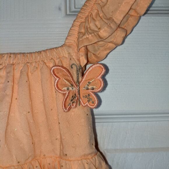 Disney Baby Spring Pink Embroidered Bambi & Butterflies Ruffle Strap Romper 6-9M - Picture 5 of 12